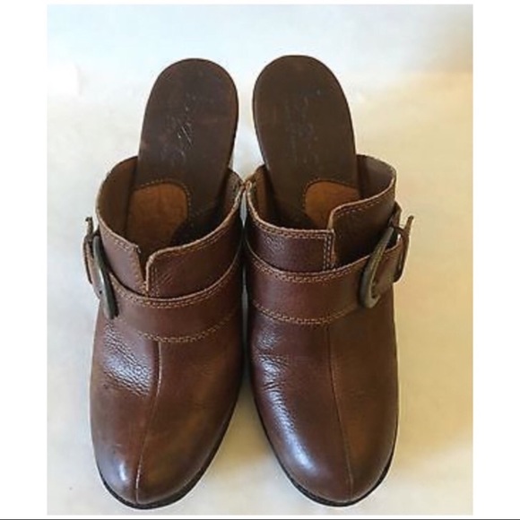 BOC Born Brown Leather Heels Clogs Size 6/36.5🌸 - Picture 6 of 7